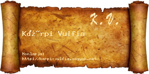Kárpi Vulfia névjegykártya